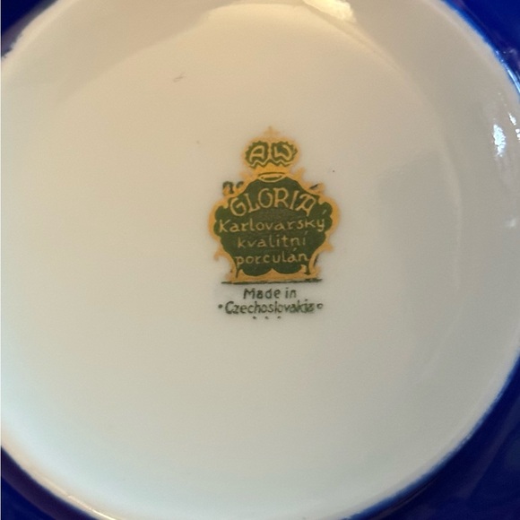 Karlskrona Kvalitini Porcelain Gloria Tea Cup, Blue, Gold - Picture 4 of 4